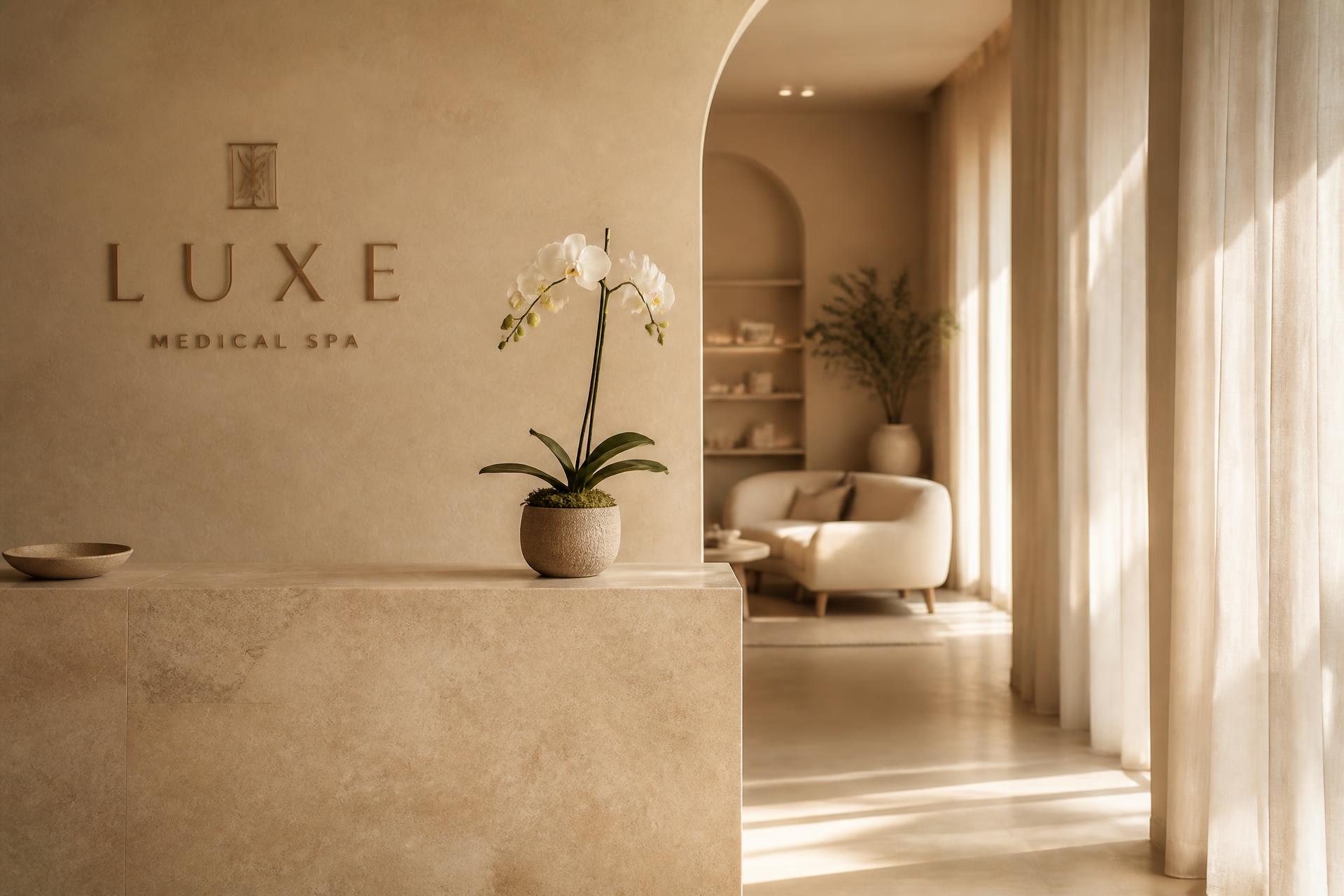 Warm ivory reception at Calia Wellness & Aesthetics